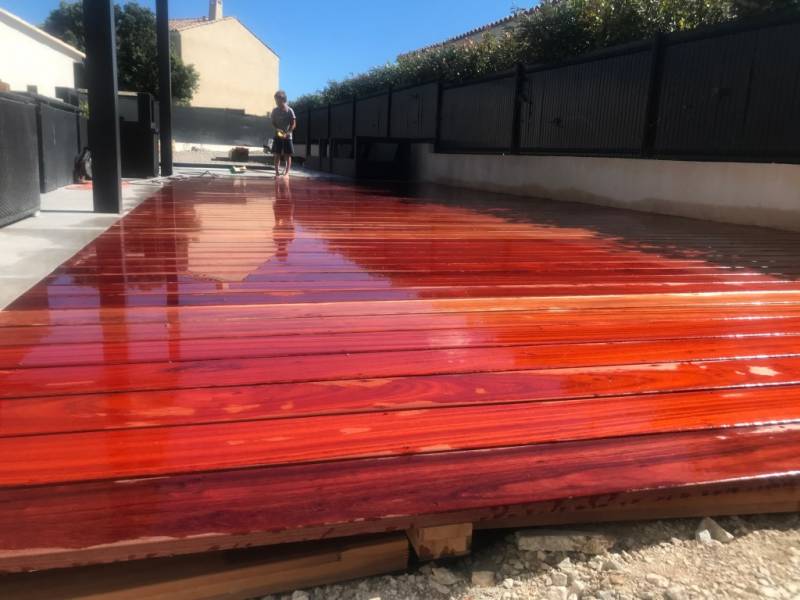 Terrasse en Padouk 21x145mm 2 Faces Lisses à Roquebrune sur Argens - Var - 83